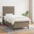 Pat box spring cu saltea, gri taupe, 100x200 cm, textil GartenMobel Dekor