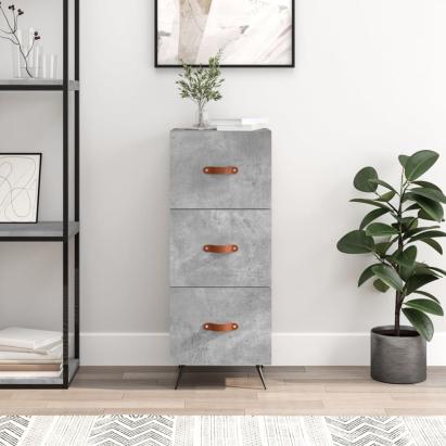 Servantă, gri beton, 34,5x34x90 cm, lemn compozit GartenMobel Dekor