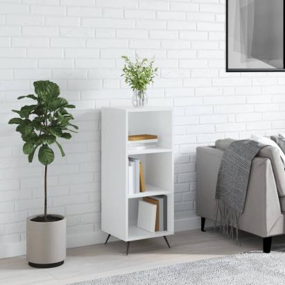Dulap cu rafturi, alb extralucios, 34,5x32,5x90cm lemn compozit GartenMobel Dekor