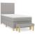 Pat box spring cu saltea, gri deschis, 100x200 cm, textil GartenMobel Dekor