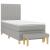 Pat box spring cu saltea, gri deschis, 100x200 cm, textil GartenMobel Dekor