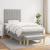 Pat box spring cu saltea, gri deschis, 100x200 cm, textil GartenMobel Dekor