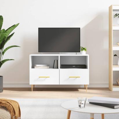 Comodă TV, alb, 80x36x50 cm, lemn prelucrat GartenMobel Dekor