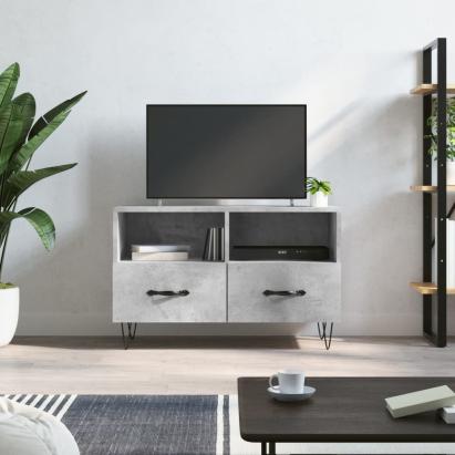 Comodă TV, gri beton, 80x36x50 cm, lemn compozit GartenMobel Dekor