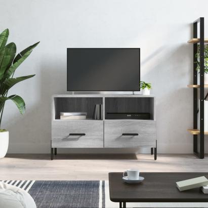 Comodă TV, gri sonoma, 80x36x50 cm, lemn prelucrat GartenMobel Dekor