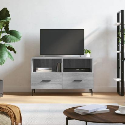 Comodă TV, gri sonoma, 80x36x50 cm, lemn prelucrat GartenMobel Dekor