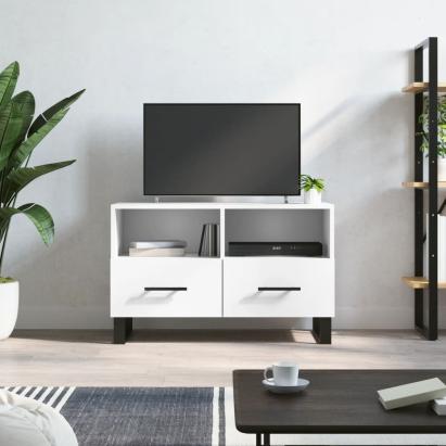 Comodă TV, alb, 80x36x50 cm, lemn prelucrat GartenMobel Dekor