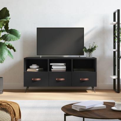 Dulap TV, negru, 102x36x50 cm, lemn prelucrat GartenMobel Dekor