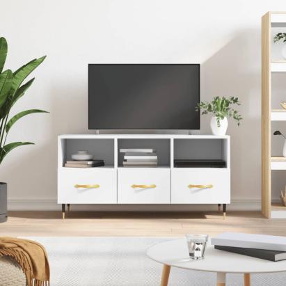 Dulap TV, alb, 102x36x50 cm, lemn prelucrat GartenMobel Dekor