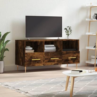 Dulap TV stejar afumat, 102x36x50 cm, lemn prelucrat GartenMobel Dekor