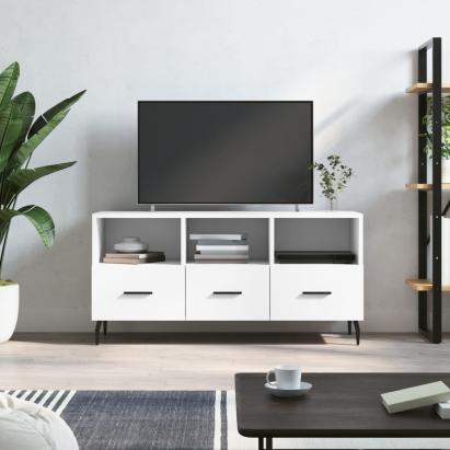 Dulap TV, alb, 102x36x50 cm, lemn prelucrat GartenMobel Dekor