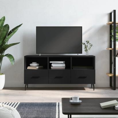 Dulap TV, negru, 102x36x50 cm, lemn prelucrat GartenMobel Dekor