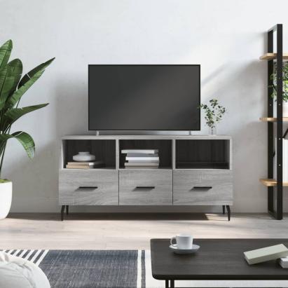 Dulap TV, gri sonoma, 102x36x50 cm, lemn prelucrat GartenMobel Dekor