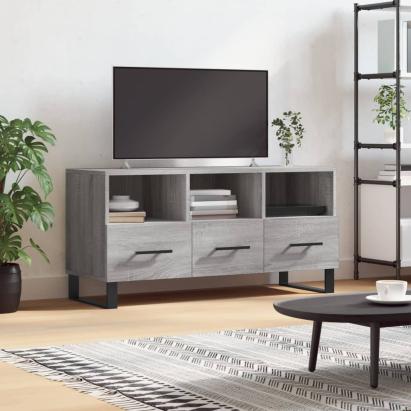 Dulap TV, gri sonoma, 102x36x50 cm, lemn prelucrat GartenMobel Dekor