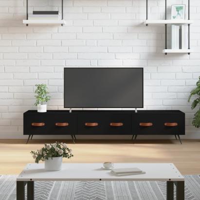 Dulap TV, negru, 150x36x30 cm, lemn prelucrat GartenMobel Dekor