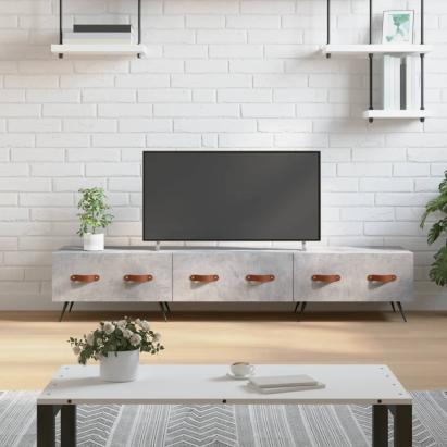 Comodă TV, gri beton, 150x36x30 cm, lemn prelucrat GartenMobel Dekor