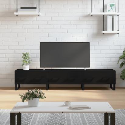 Dulap TV, negru, 150x36x30 cm, lemn prelucrat GartenMobel Dekor