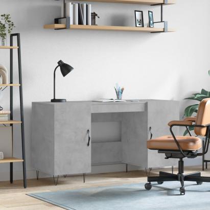 Birou, gri beton, 140x50x75 cm, lemn compozit GartenMobel Dekor