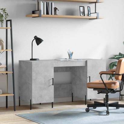 Birou, gri beton, 140x50x75 cm, lemn compozit GartenMobel Dekor
