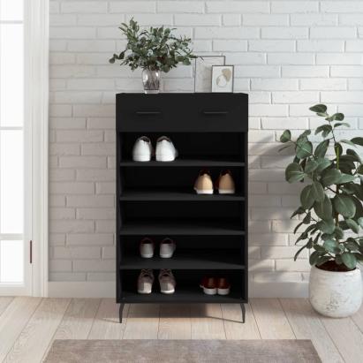 Pantofar, negru, 60x35x105 cm, lemn compozit GartenMobel Dekor