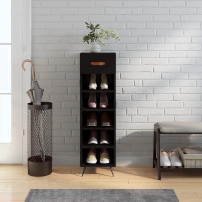Pantofar, negru, 30x35x105 cm, lemn compozit GartenMobel Dekor