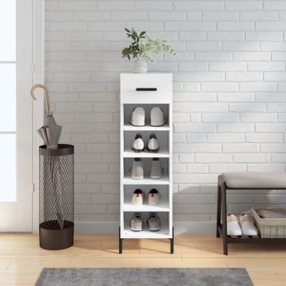 Pantofar, alb, 30x35x105 cm, lemn compozit GartenMobel Dekor