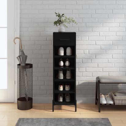 Pantofar, negru, 30x35x105 cm, lemn compozit GartenMobel Dekor