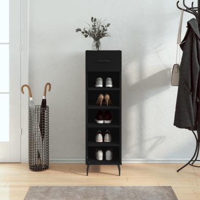 Pantofar, negru, 30x35x105 cm, lemn compozit GartenMobel Dekor