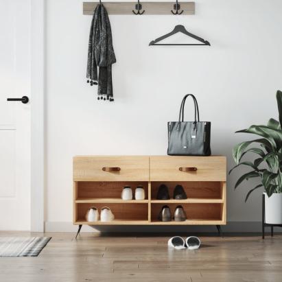 Bancheta pantofar, stejar sonoma, 102x35x55 cm, lemn prelucrat GartenMobel Dekor