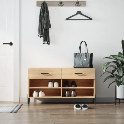 Bancheta pantofar, stejar sonoma, 102x35x55 cm, lemn prelucrat GartenMobel Dekor