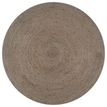 Covor manual, gri, 120 cm, iută, rotund GartenMobel Dekor