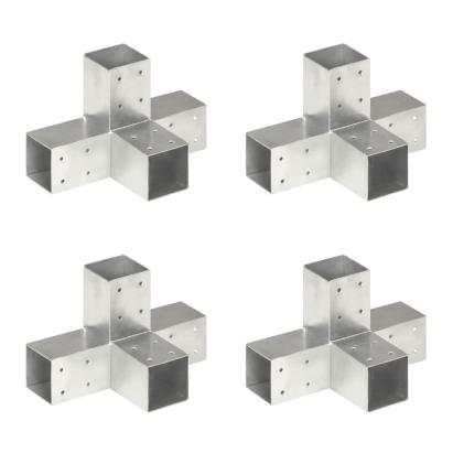 Conectori de grindă, formă X, 4 buc, 71x71 mm, metal galvanizat GartenMobel Dekor