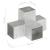 Conectori grindă, formă X, 4 buc, 101x101 mm, metal galvanizat GartenMobel Dekor