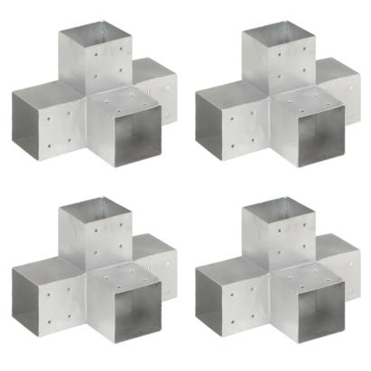 Conectori grindă, formă X, 4 buc, 101x101 mm, metal galvanizat GartenMobel Dekor