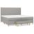 Pat box spring cu saltea, gri deschis, 200x200 cm, textil GartenMobel Dekor