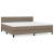 Pat box spring cu saltea, gri taupe, 200x200 cm, textil GartenMobel Dekor