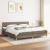 Pat box spring cu saltea, gri taupe, 200x200 cm, textil GartenMobel Dekor