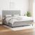 Pat box spring cu saltea, gri deschis, 200x200 cm, textil GartenMobel Dekor