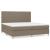Pat box spring cu saltea, gri taupe, 200x200 cm, textil GartenMobel Dekor