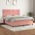 Pat box spring cu saltea, roz, 180x200 cm, catifea GartenMobel Dekor