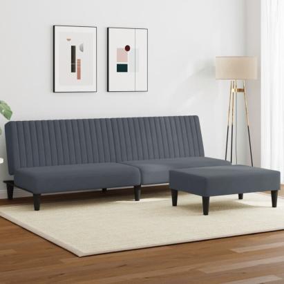 Set canapea, 2 piese, gri închis, catifea GartenMobel Dekor