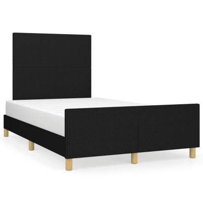 Cadru de pat cu tăblie, negru, 120x190 cm, material textil GartenMobel Dekor