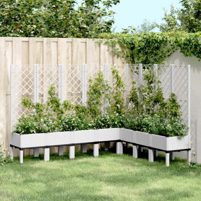 Jardinieră de grădină cu spalier, alb, 200x160x142 cm PP GartenMobel Dekor