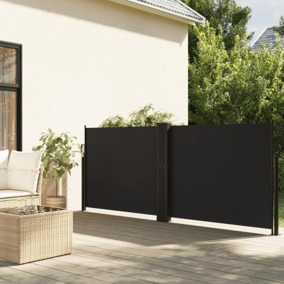 Copertină laterală retractabilă, negru, 100 x 1000 cm GartenMobel Dekor