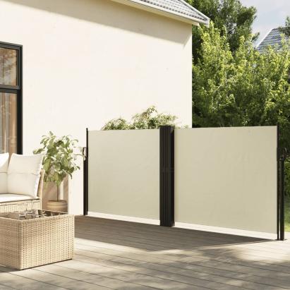Copertină laterală retractabilă, crem, 100 x 1000 cm GartenMobel Dekor