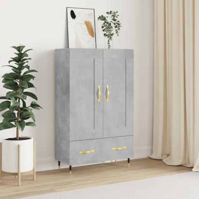 Dulap înalt, gri beton, 69,5x31x115 cm, lemn compozit GartenMobel Dekor