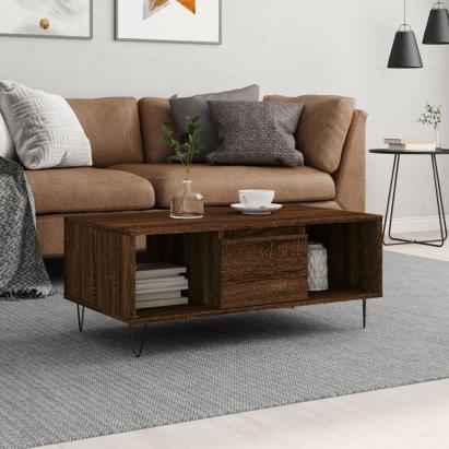 Măsuță de cafea, stejar maro, 90x50x36,5 cm, lemn prelucrat GartenMobel Dekor