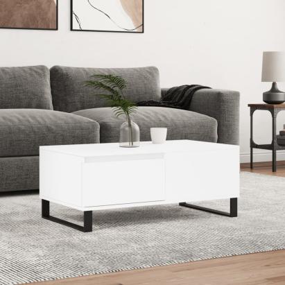 Măsuță de cafea, alb, 90x50x36,5 cm, lemn prelucrat GartenMobel Dekor