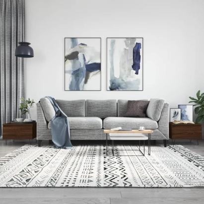 Mese de cafea 2 buc. stejar maro 50x46x35 cm lemn compozit GartenMobel Dekor