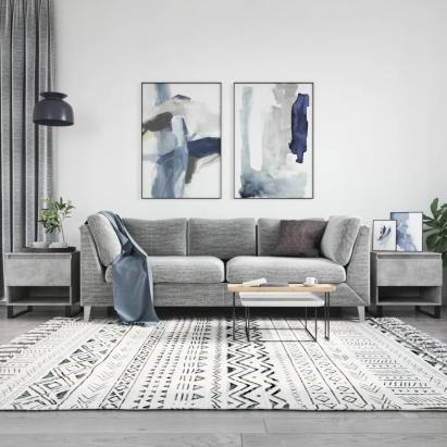 Mese de cafea, 2 buc., gri beton, 50x46x50 cm, lemn compozit GartenMobel Dekor